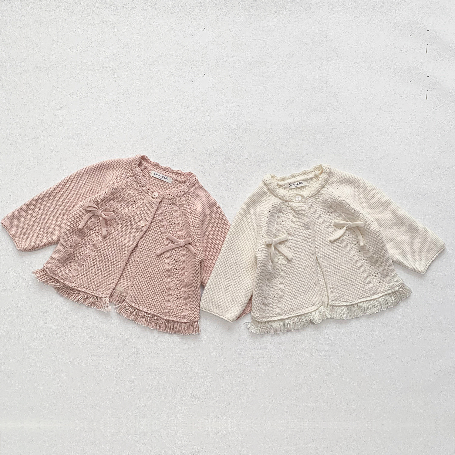 Picture of Cutemily Autumn and Winter Cross-border Girls' Crewneck Cardigan Tassel Sweater Women's Baby Cute Nordic Sweater Coat
