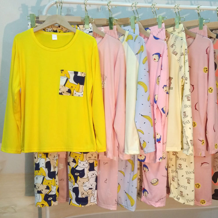 Picture of Foreign trade stalls can wear pajamas women's spring and autumn thin home clothes cartoon cute women's long sleeve trousers suit