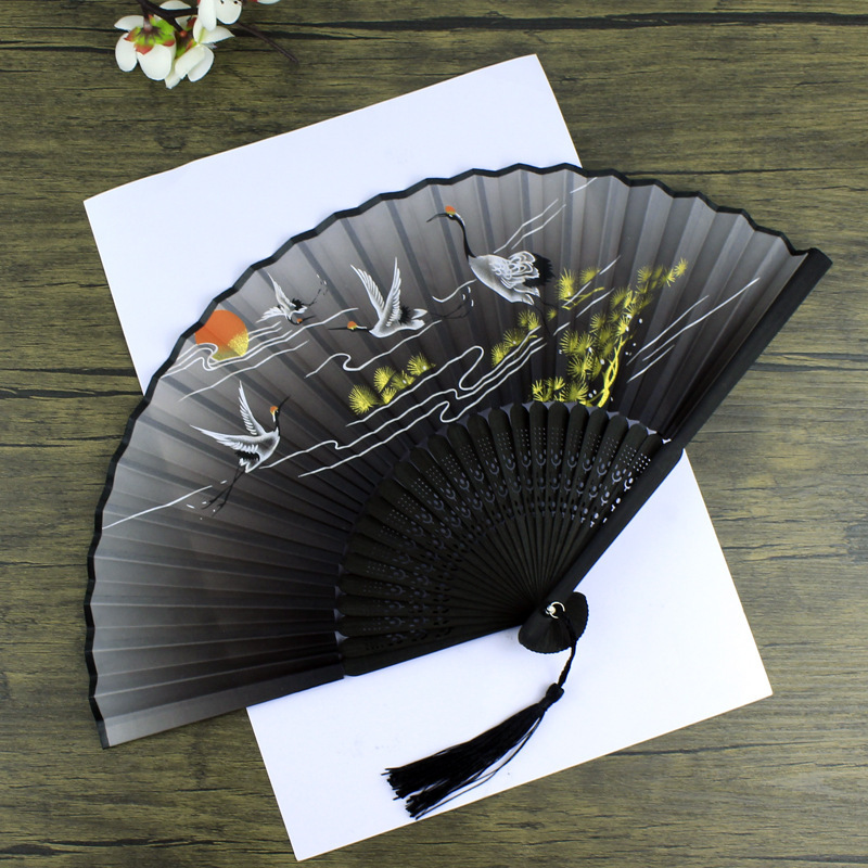Picture of Folding Fan Bamboo Ancient Fan Student Girl Chinese Style Small Fan Scenic Spot Export Wholesale Retail Gift Decorative Fan