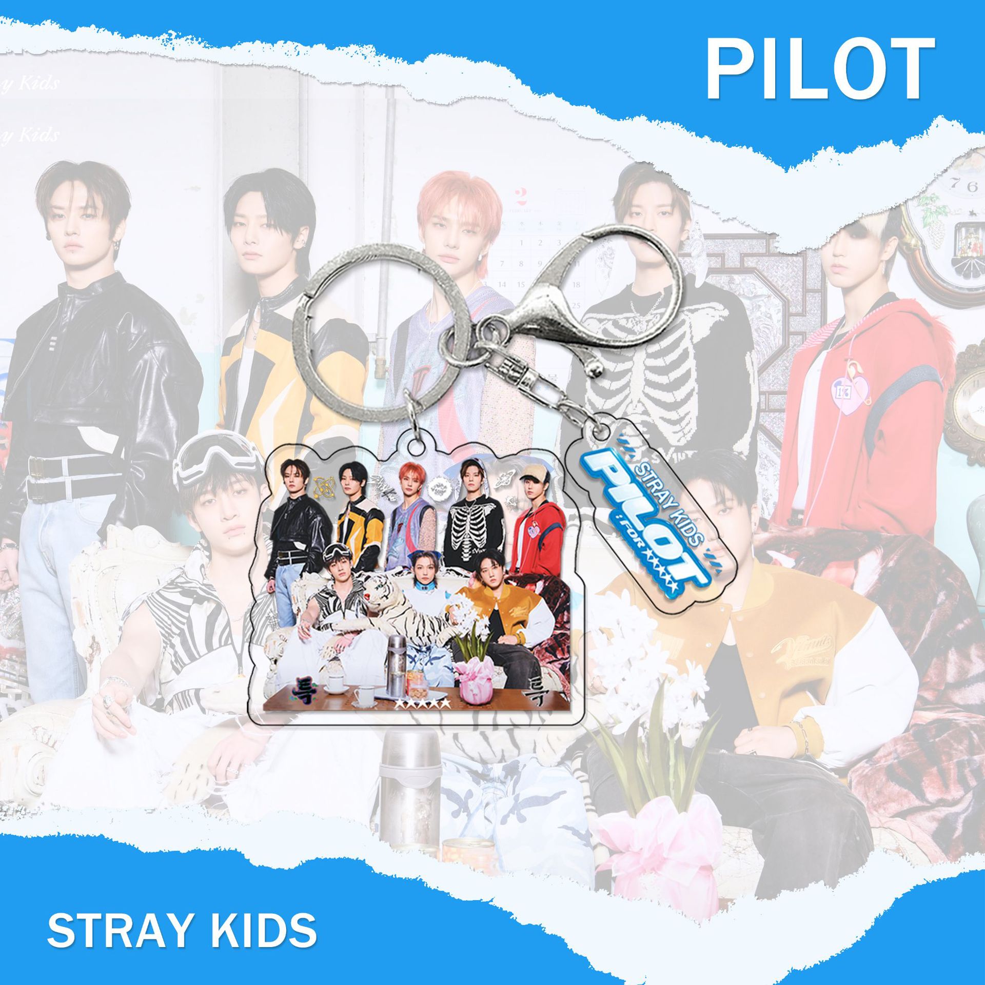 Picture of Stray Kids New Album (5-STAR) keychain Li Longfu peripheral acrylic pendant 2-piece set