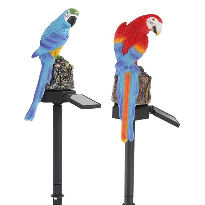Modern courtyard decoration resin parrot solar lamp outdoor waterproof garden resin floor animal landscape lamp