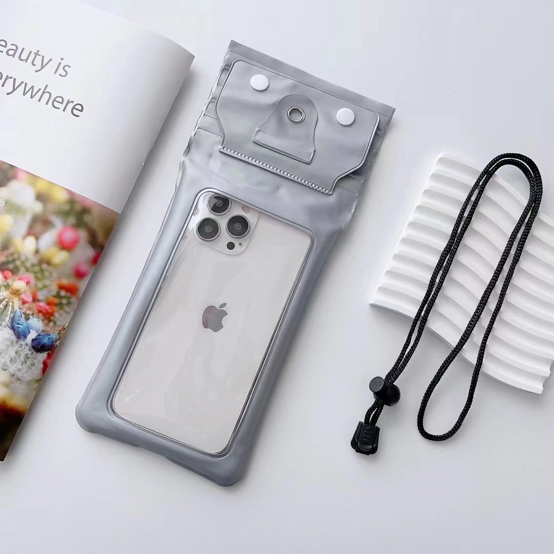 Picture of Three-fold mobile phone waterproof bag airbag bag Velcro touch screen swimming hot spring sealing strip waterproof neck wholesale