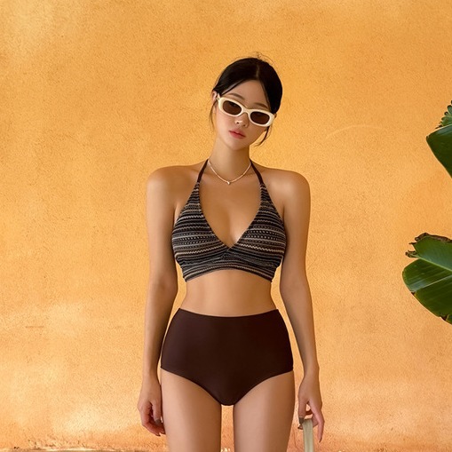 New Bikini South Korea Small Chest Gathering Belly Covering Slimming Instagram Style Hot Spring Split Women's Hot Spring Swimsuit