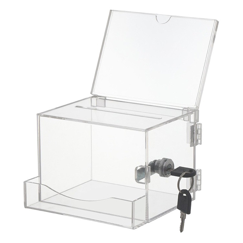 Factory Amazon direct supply acrylic transparent ballot box donation box mailbox organic glass civil suggestion box