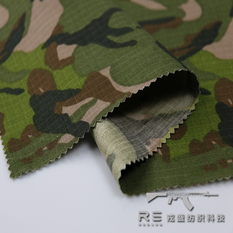 Picture of Rongsheng Camouflage: Cotton-Blend Fabric, Vietnam War Large Five-Leaf Jungle Camouflage, Waterproof, Breathable, Tear-Resistant for Outdoor Use