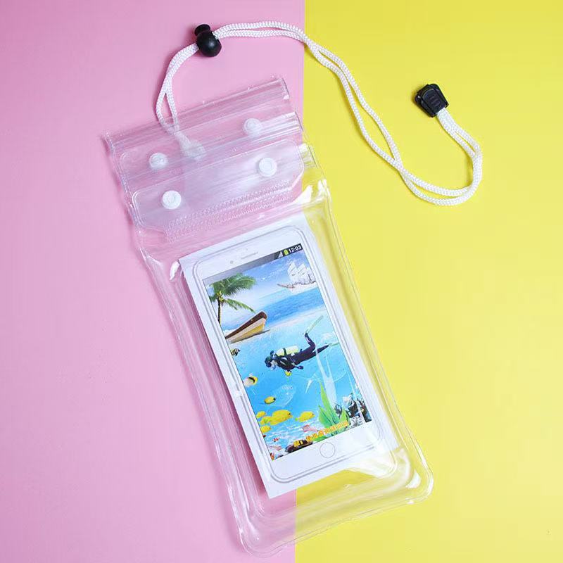 Picture of Three-fold mobile phone waterproof bag airbag swimming drifting Velcro seal protection diving cover touch screen manufacturers wholesale