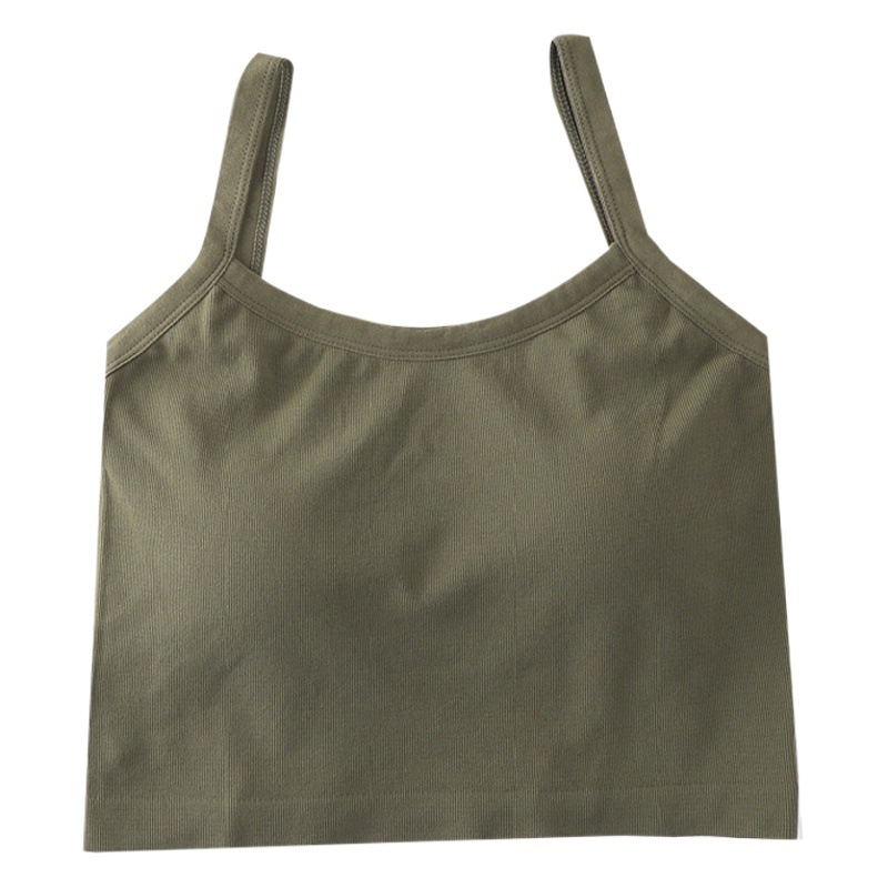 Backless Cross Beauty Back Sling Vest Female One-piece Fixed Cup Internal Wear Seamless Sports Wrap Chest