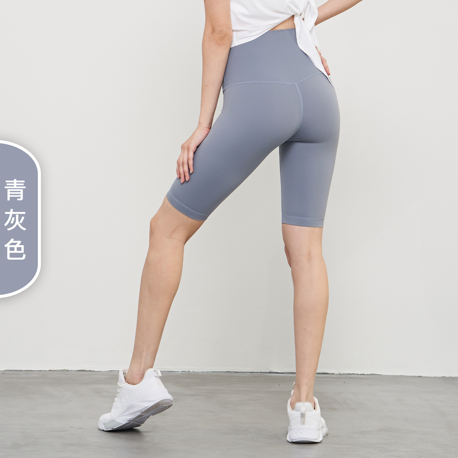 Picture of Aido Nuls Nude Five-Point Yoga Pants Women's Summer T-Less Yoga Clothes High-Waist Butt-Lifting Fitness Yoga Shorts