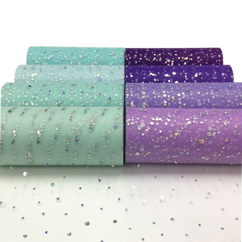 Picture of Laser Size Tulle Roll Tulle 15cm*25 Size Sequin Yarn American Mesh Roll
