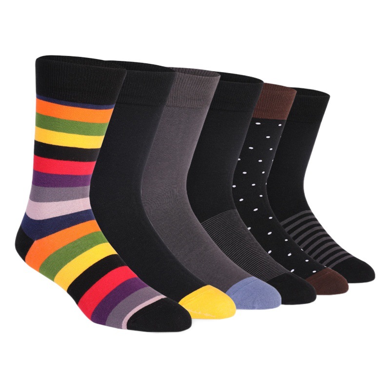 Cross-border supply of men's stockings large size striped solid color business tide Europe and the United States autumn and winter foreign trade Amazon men's stockings
