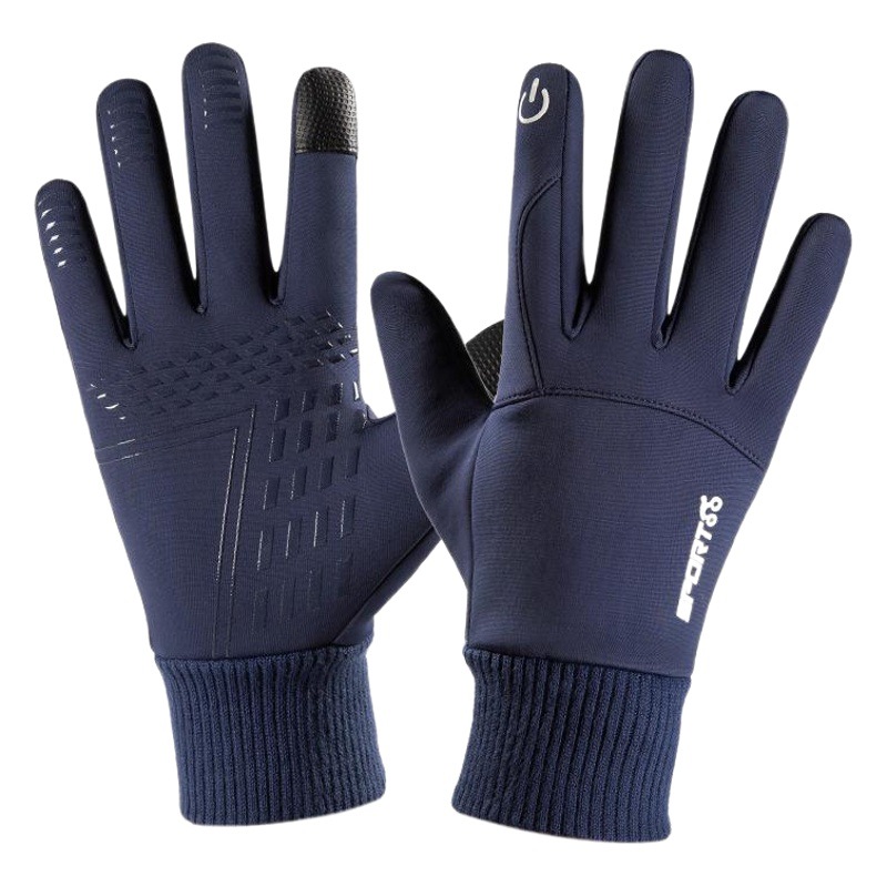 Cross-border Outdoor Riding Waterproof Gloves Men's Touch Screen Winter fleece-lined Warm Non-slip Climbing Silicone Fleece