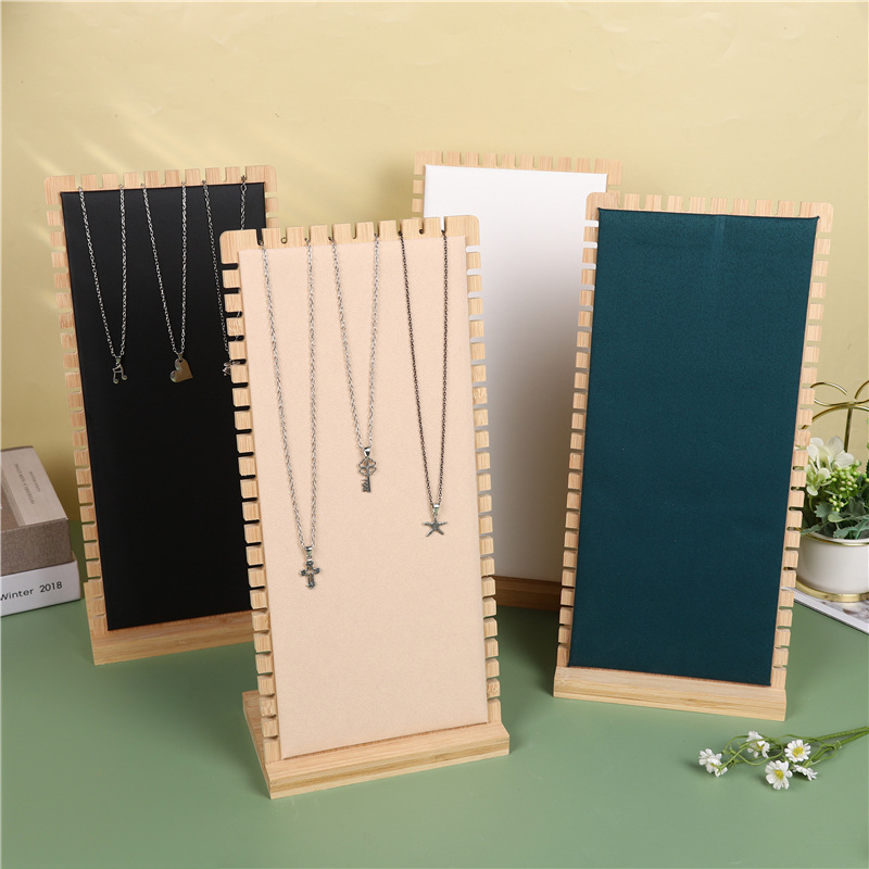 Bamboo and Wood Necklace Rack Jewelry Hanging Bracelet Necklace Jewelry Display Rack Earrings Rack Stall Display Storage Rack