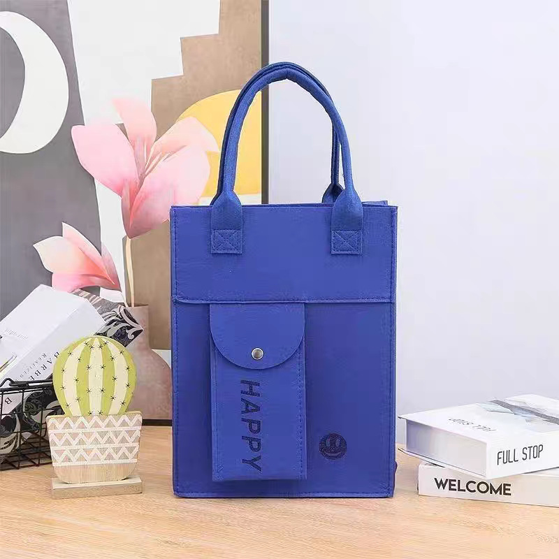 Picture of Versatile Vertical Zipper Felt Bag Study Pouch for Elementary and Middle School Students, Felt Tote Bag for Tutoring and Storage