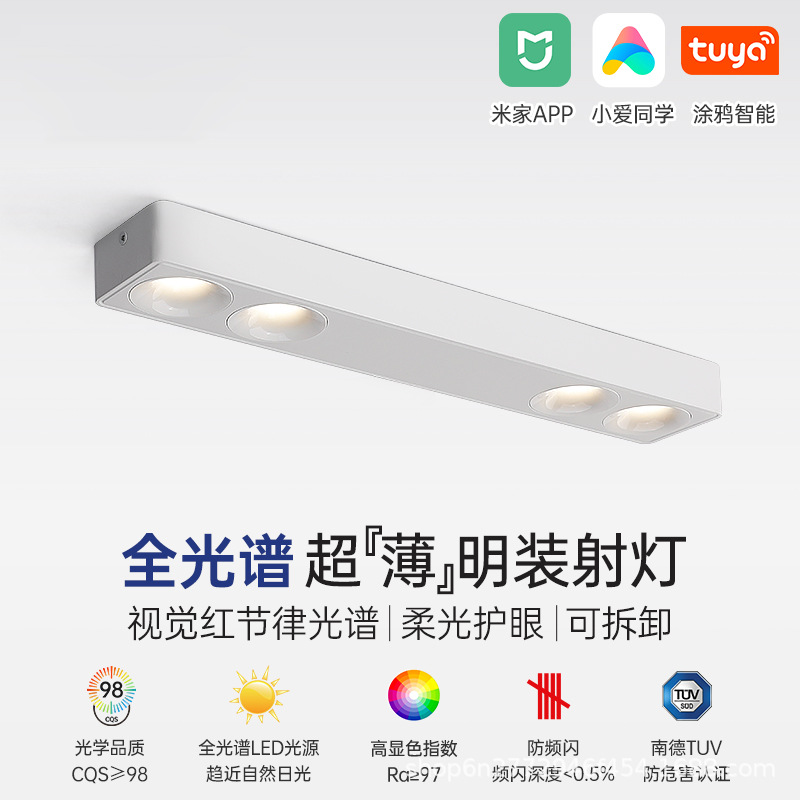 Surface-Mounted Spotlights, Ultra-Thin Home Living Room Without Main Lights, Restaurant Lights, Balcony Bedroom Lights, Eye Protection Smart