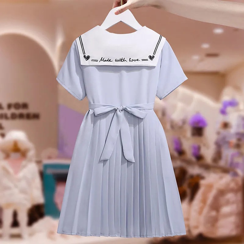 Picture of Girls' summer pleated dress summer new children's dress western style children's clothing little girl fashionable princess dress fashion