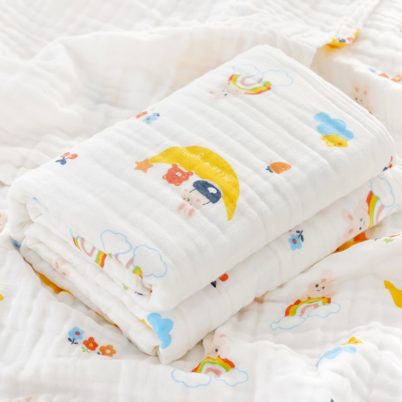 Picture of Baby Bath Towel Pure Cotton Wholesale Pure Cotton Four-Layer Gauze Newborn Wrap Summer Newborn Baby Supplies Children's Blanket