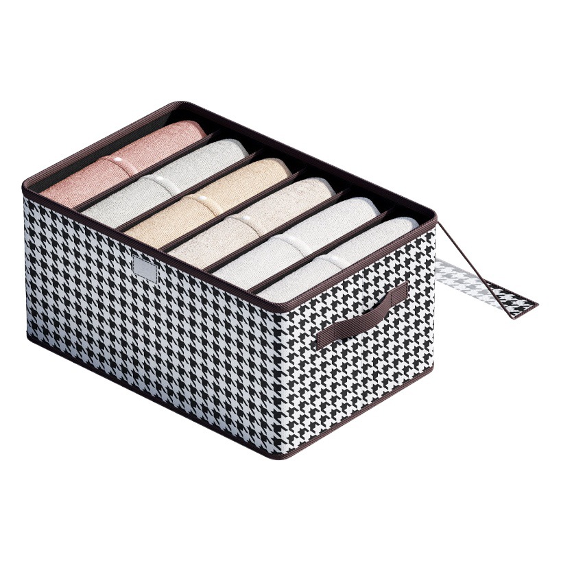Japanese-style houndstooth storage box large wardrobe storage box cotton and linen wardrobe storage box toy storage box factory