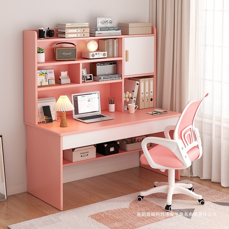 Picture of Student home study desk, children's desk, bookshelf combination table and chair set, simple bedroom, children's writing desk
