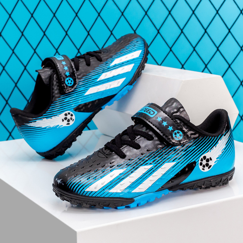 Picture of Spring and Summer New Children's Velcro Soccer Shoes for Middle-Aged and Older Children, Boys and Girls, Student Competition Training Sneakers