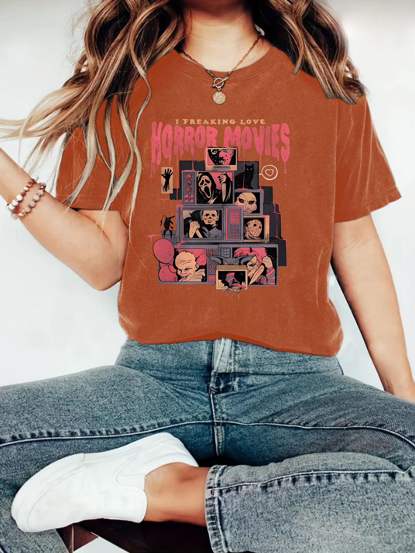 Picture of Amazon Europe and the United States summer women's Halloween pattern printing round neck short sleeve casual fashion foreign trade explosion T-shirt