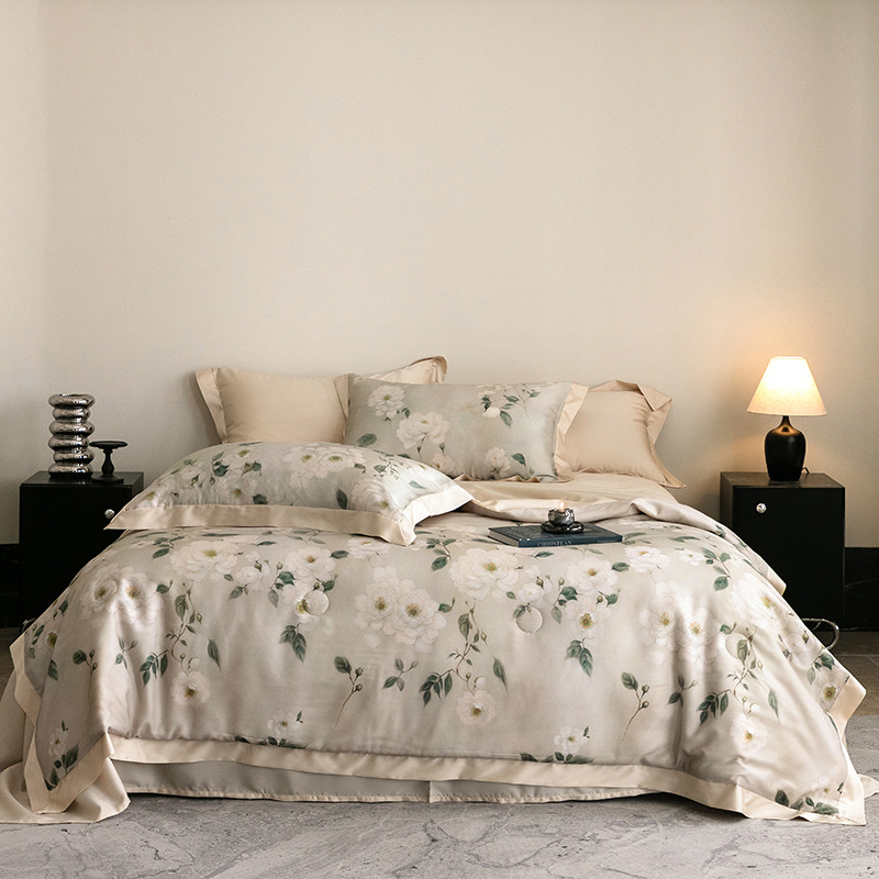 Picture of Light Luxury 100 Lyocell Tencel Summer Cool Quilt Four-Piece Set Air Conditioned Quilt Summer Quilt Advanced Sense Class A Maternal and Infant Quilt