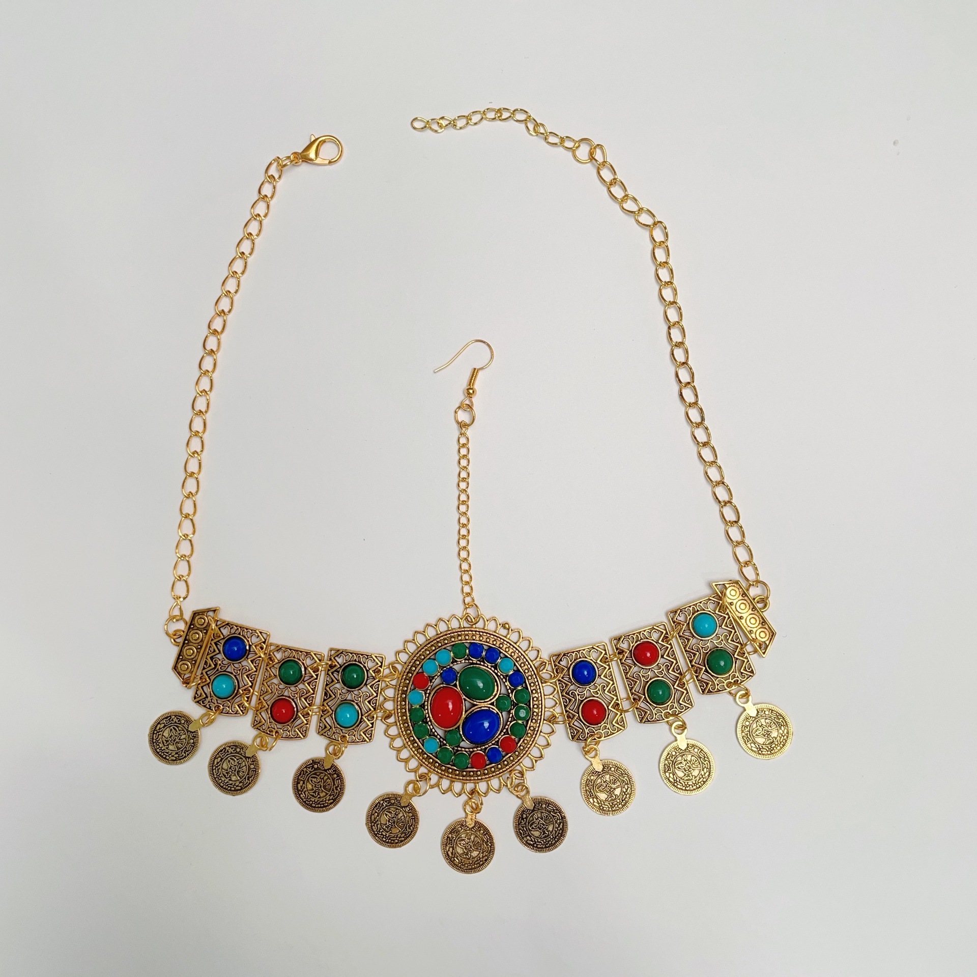 Picture of Children's Antique Forehead Chain Headwear Girls' Headwear Tassel Xizang Hair Accessories Western Exotic Eyebrow Pendant Necklace