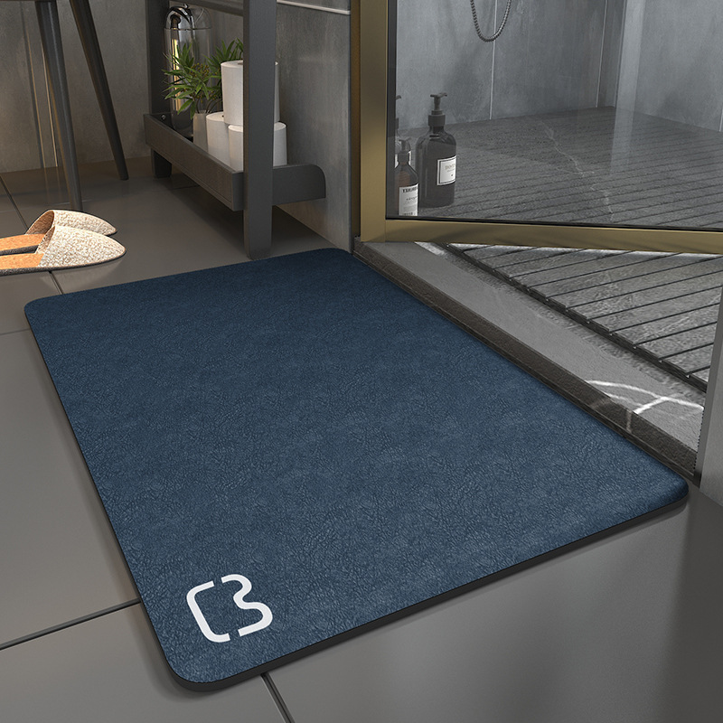 Picture of Bathroom non-slip floor mat bathroom toilet bathroom quick-drying floor mat absorbent mat diatomite minimalist bathroom door mat