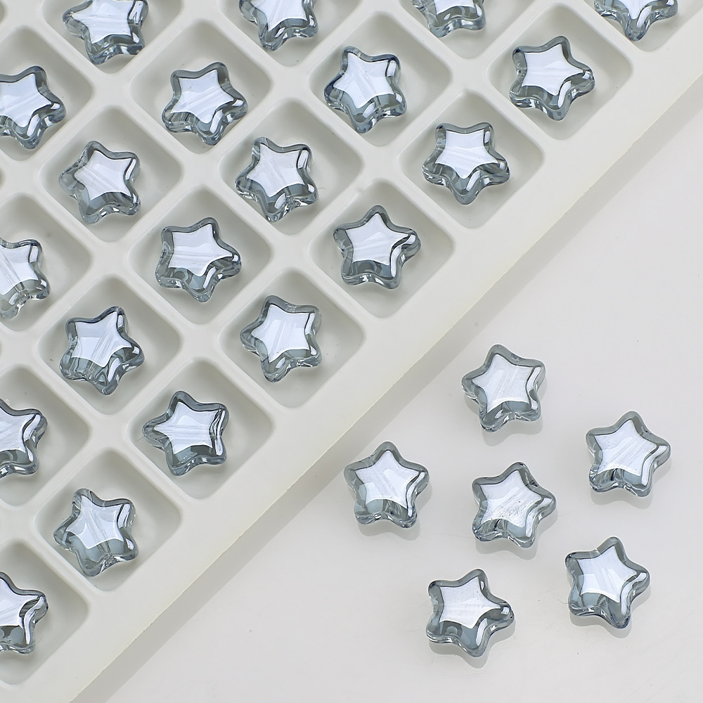 Picture of Five-Pointed Star Accessories 8mm Glass Beads Crystal Pendant DIY Hair Accessories Necklace Earrings Bracelet Beading Material Accessories