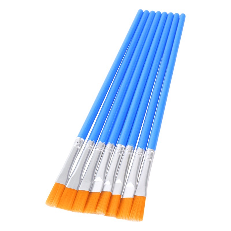 Children's painted nylon wool flat 12.5cm watercolor gouache acrylic brush hand painted graffiti kite brush brush brush