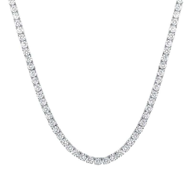One-hand Direct Supply Full Diamond Moissanite Tennis Necklace Cross-border Hot Hip-hop Ins Pendant S925 Sterling Silver
