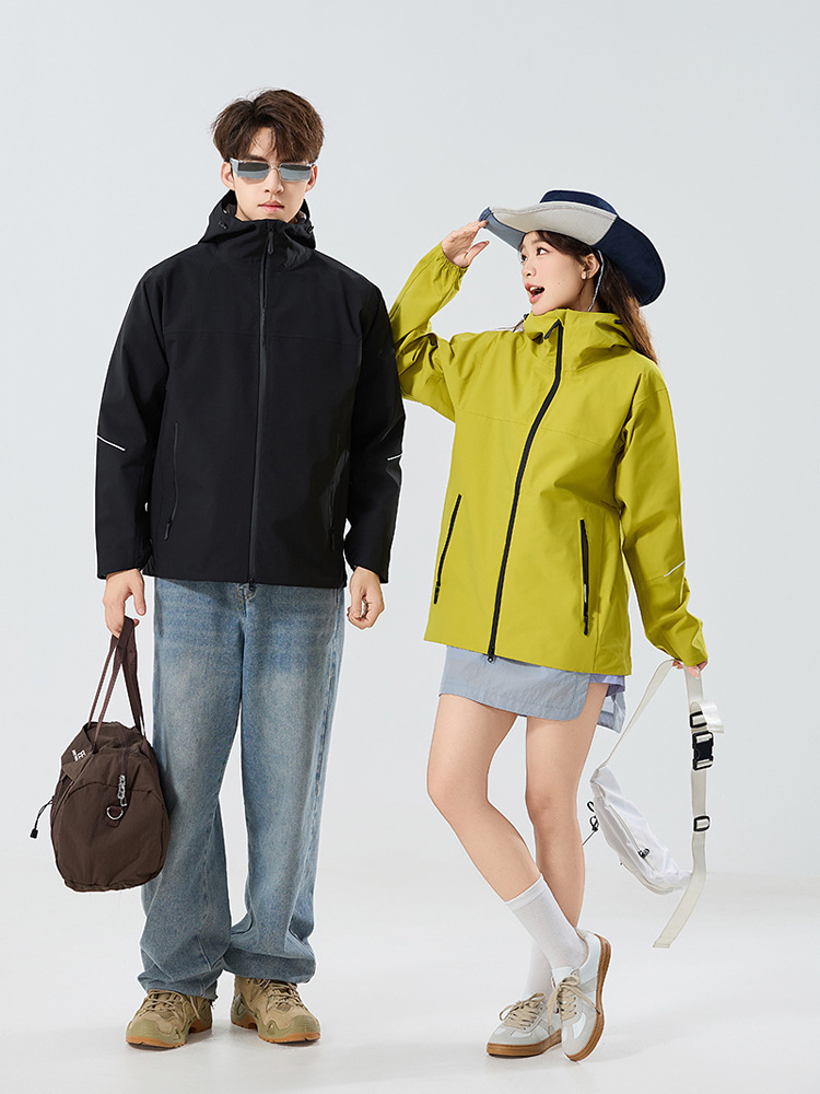 Hard shell jacket for men and women, windproof and waterproof all-weather mountaineering clothing, outdoor hiking breathable single-layer jacket
