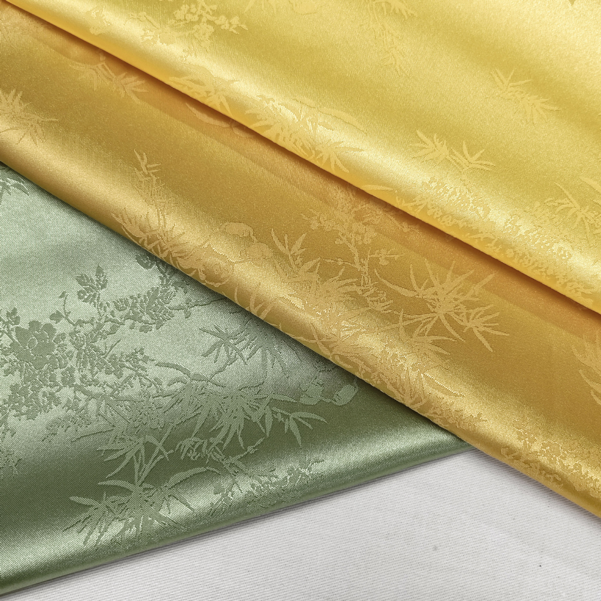 160g woven human silk hollow national style jacquard satin panda bamboo leaf women's coat cheongsam Hanfu gift box wholesale