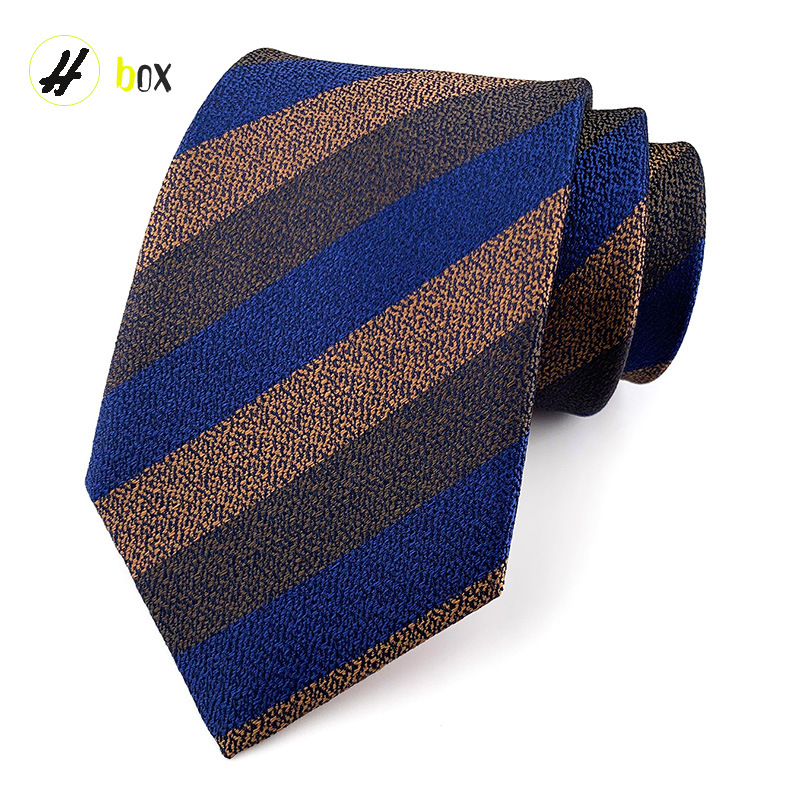 Picture of 8cm hand tie polyester yarn-dyed men's formal wear striped professional business suit accessories manufacturers in stock wholesale