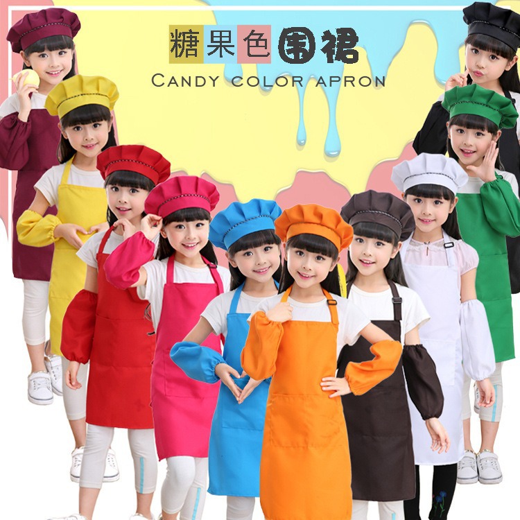 Picture of Primary and Secondary School Students Learn to Cook, Kidsren's Aprons, Customized Logo, Labor Class, Art Painting, Advertising Printing, DIY Wholesale