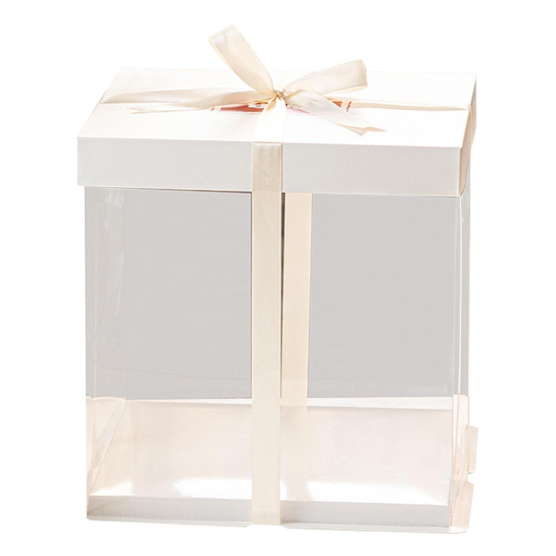 Festive Transparent Cake Gift Box Birthday Cake Box Packaging Box Creative 8 Desserts 6inch Baking Packaging Plastic Box