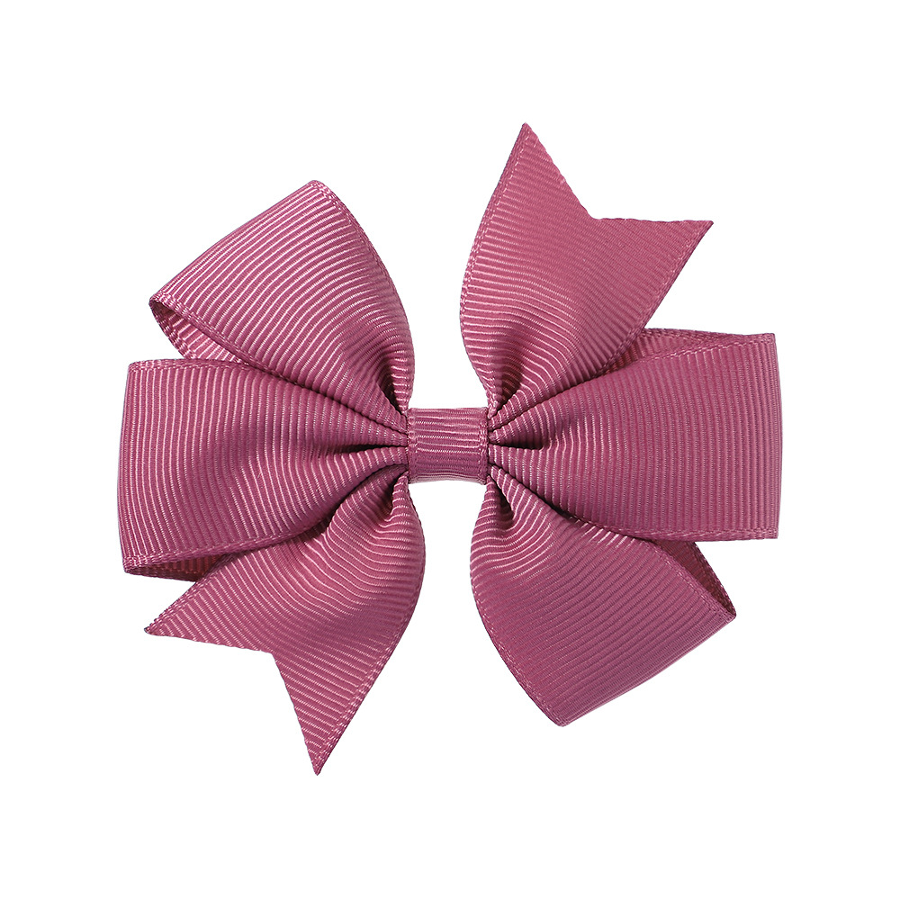 Picture of 53 Colors Amazon Hot Selling Six-Ear Pure Color Ribbed Fishtail Bow Hairpin Hair Accessories Kidsren's Headwear 564