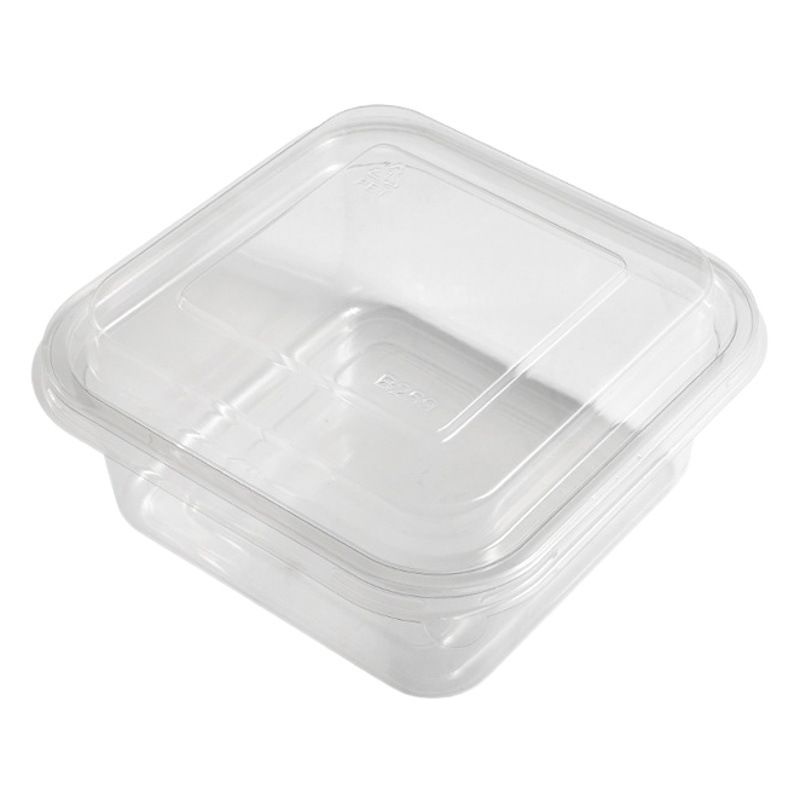 Disposable Mochi Puff Cake Box Square Transparent Blister Box 1000ml Bread Packaging Box Baking Pastry Box
