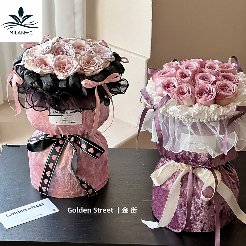 new style ballet princess style bouquet cloth xiangfeng velvet cloth flower wrapping paper handmade diy material gift paper