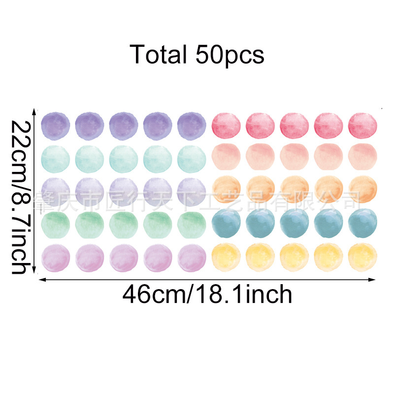 Picture of ins Bohemian Children's Room Wall Decorative Wall Stickers Graffiti Karl Color Wave Dot Kindergarten Sticker pvc