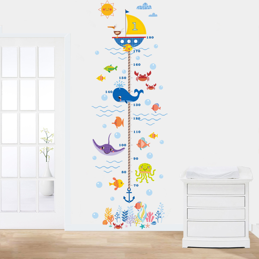 Factory New AliExpress Underwater World Shark Height Stickers Wall Stickers Living Room Bedroom Removable Stickers 142