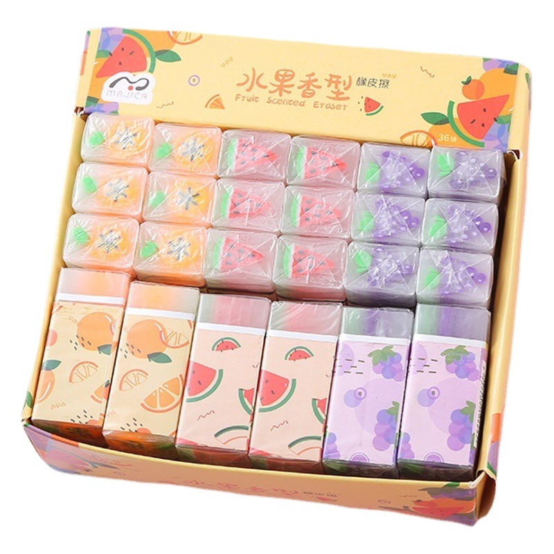 Fruit Jelly Scent Cute Creative Cartoon Eraser with Less Crumbs Student School Supplies Stationery Gift Eraser