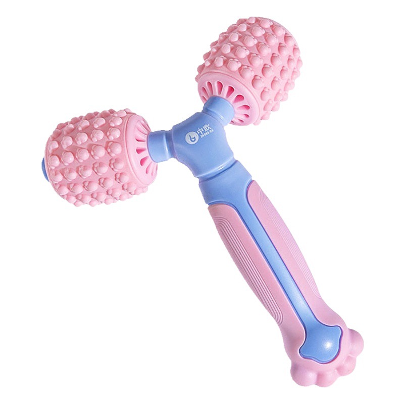 Yoga Silicone Massage Stick Leg Muscle Relaxer Roller Auxiliary Fitness Equipment Massage Wheel Y-Shaped Massager