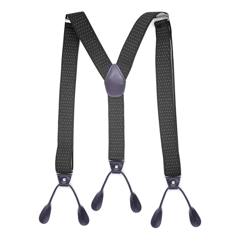 Picture of Cross-border supply adult men's leisure straps Y-shaped 6-clip elastic suspenders spot men suspenders