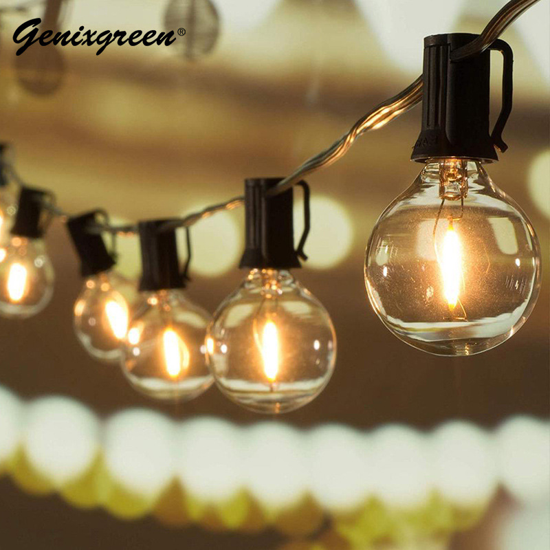 Cross-border explosions G40 plastic lamp string outdoor camping waterproof courtyard Christmas atmosphere decorative ball bulb hanging lamp wholesale