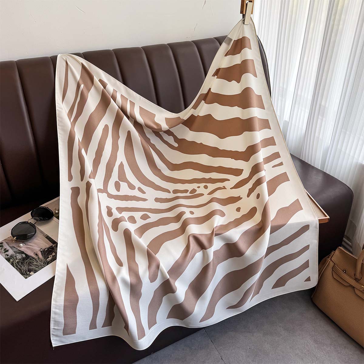 Picture of Classic Fashion Large Zebra Print Twill Silk Scarf European and American Fashion All-match Women Scarf Fashion Scarf