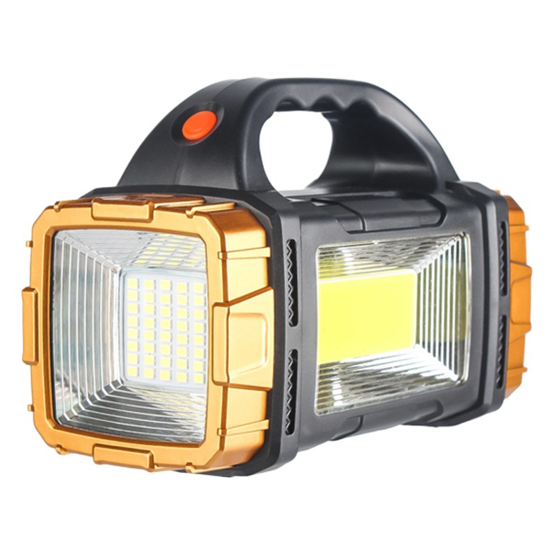 Cross-border COB multi-functional outdoor emergency portable searchlight solar USB rechargeable camping outdoor flashlight