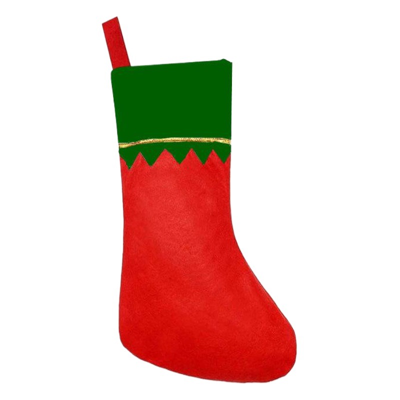Rw101A Christmas Socks Non-Woven White Mouth Gold Edge Light Plate Christmas Socks Hanging Bag Green Mouth Gold Thread Socks Christmas Decoration