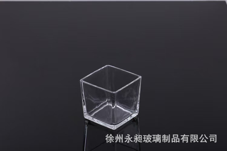 Picture of Wholesale glass aromatherapy candle cup square square cylinder transparent candle holder ornaments flower arrangement hydroponic vase large small size fish tank