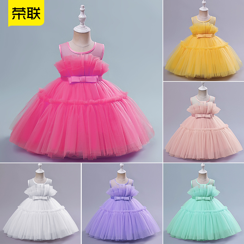 Picture of Children's Dress Cross-Border Foreign Trade Girls Sleeveless Festival Performance Dress Birthday Party Tutu Princess Dress