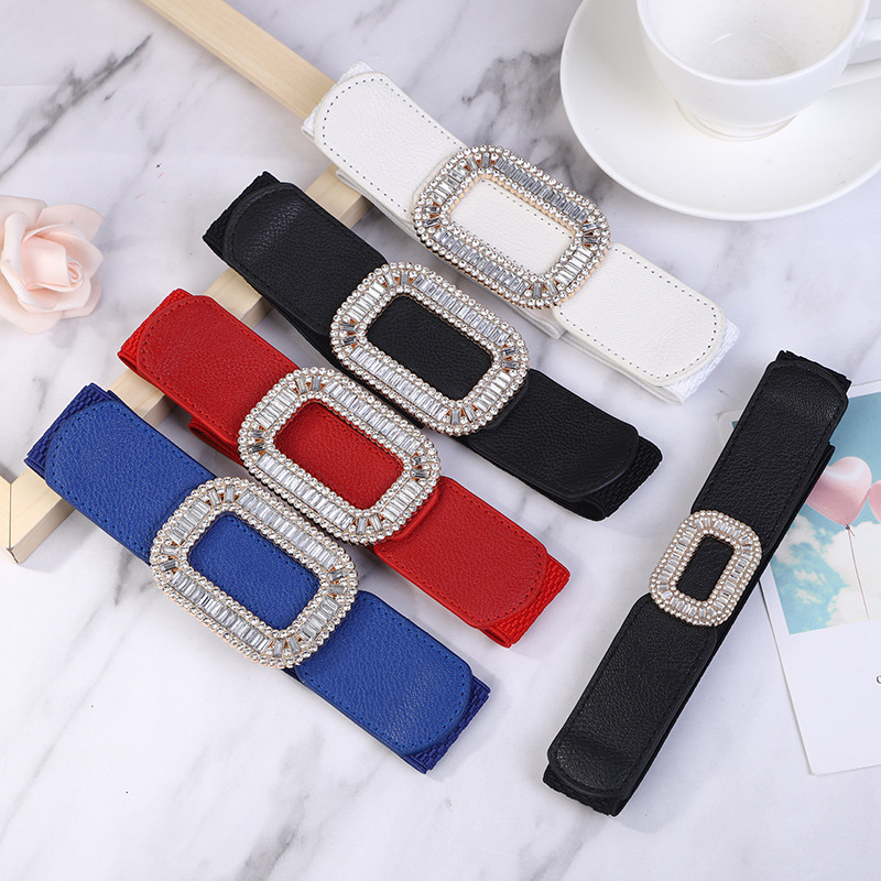 Manufacturer Special Sale New Fashion Women's Elastic Wide Girdle with down Jacket Sweater Dress Elastic Decorative Belt
